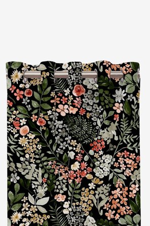 Redlunds - Olie længder - Sort - Gardiner med ringe - 140X240 - Fra Homeroom