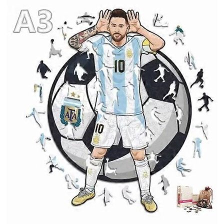 Puinen jalkapalloilija palapeli Eläinpalapeli Puukäsityölelut lapsille Salaperäiset söpöt eläimet Puinen palapeli aikuisille (h)