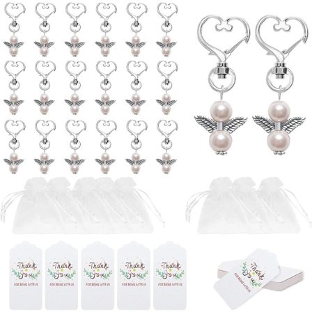 Suojelusenkeli avaimenperä 20/40 kpl - organzapyörillä ja riipuksella