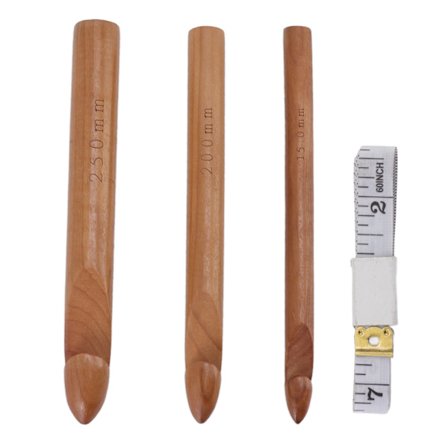 Hæklenåle i træ sæt 15mm 20mm 25mm til trøjer, hatte, tørklæder, handsker