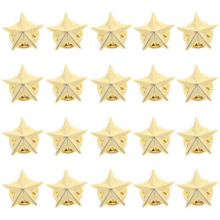 Stjerne Slag Pin Metall Pin Badge Gullfarget 1.6X1.6cm Vis Patriotisme For Vesker 20 stk