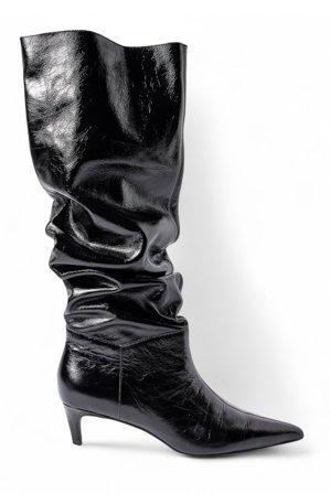 Premium Selection Slouchy-Kniehohe Stiefel aus Leder - Stiefel - Schwarz - EU 41