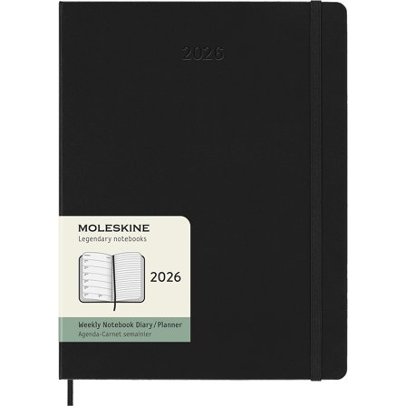 Moleskine Calendrier 12M Weekly Notebook 2026 Hardcover XL Black