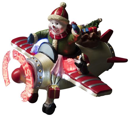 Konstsmide 4201-000 Dekorationsbelysning fiberoptiskt flygplan, snögubbe, Belysning