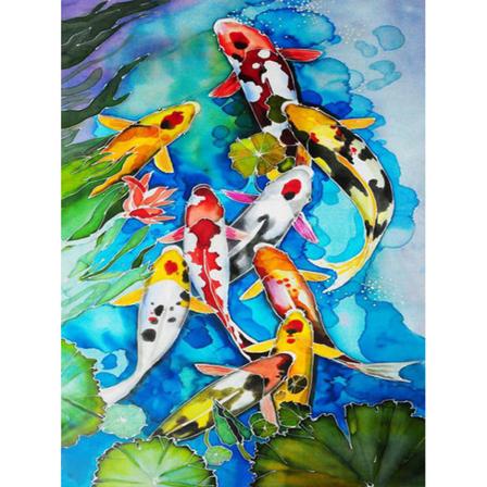 30x40cm 5D DIY Diamantmaleri Fuld, Série Poissons#G, DIY Diamant