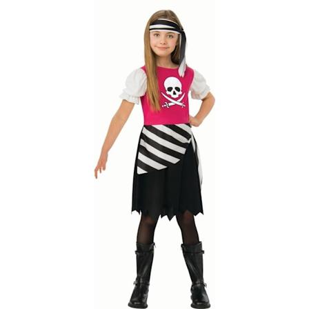 Piratdrakt, Halloween-kostyme for barn, jenter størrelse S (6/6X), av Way to Celebrate s