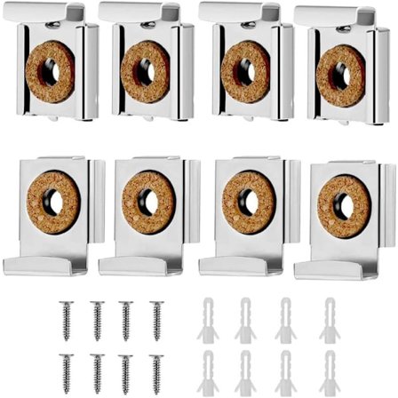 Peilin seinäkiinnityskannattimet, peilituet, säädettävä seinään asennettava peilipidike, peilipuristin, 8 kpl