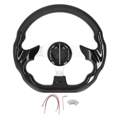 13-tums ratt i svart PU-läder, racing-stil, bekvämt grepp, modifierad ratt, ersättning för bil