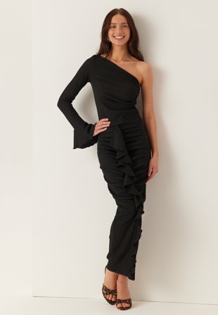 BUBBLEROOM - Frill Ankle Skirt - Black