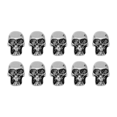 10 st Skull Head Charm Legering DIY Making Skeleton Skull Hängen för Paracord Nyckelring Dubbelt hål