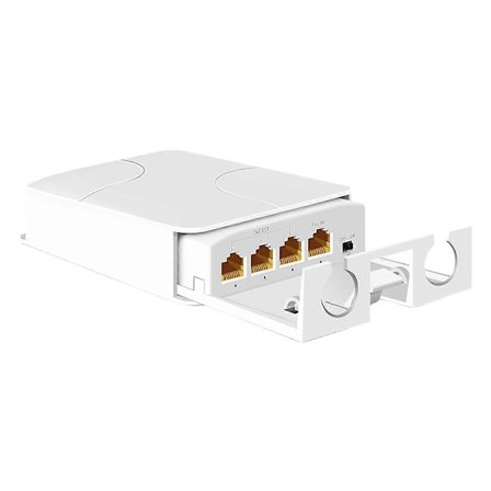 Ny 4-Port IP55 Utomhus Vattentät POE Repeater 1000Mbps 1 till 3 Nätverk Switch PoE Förlängare för IP-WELLNGS