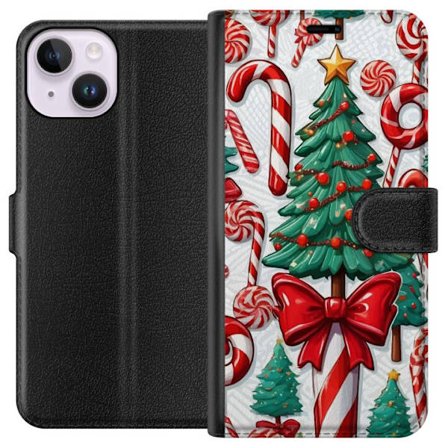 Kompatibelt Lommeboketui til Apple iPhone 14 Jultrær godteri stokker julgran ferie søtsaker retrodesign kunst