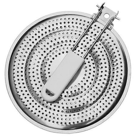 20 cm ruostumattomasta teräksestä valmistettu lämmönjakaja vain kaasuliedelle