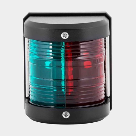 Yhdistelmälyhty sivuasennukseen AAA, 10 W, 12 V, 112.5°, muovi, 75 x 64 x 55 mm, punainen/vihreä, veneille < 12 metriä + valonlähde LED (12 V/10 W)