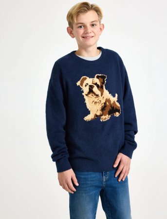 Lindex Stickad Tröja - Blue - 170