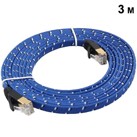 Nylon Cat 7 Ethernet-kabel, Cat7 RJ45 nätverkskabel platt 10 Gigabit 600Mhz LAN-kabel sladd skärmad för modem, router, PC, Mac, bärbar dator,