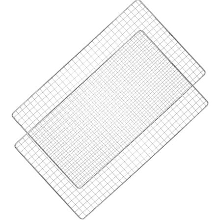 2 stk. Grillrist i rustfrit stål 44x26CM Bærbar BBQ Madlavningsnetværk Camping og Udendørs Køkkentilbehør