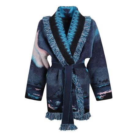 Alanui Belted Coats Blå, Dame Uldfrakker