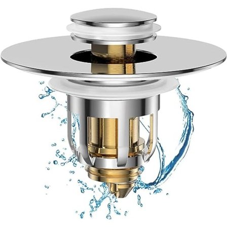 Pop-up-vaskavløp, universell pop-up-vaskavløp med anti-tett filter, anti-lukt hårfilter for 26-42 mm hull