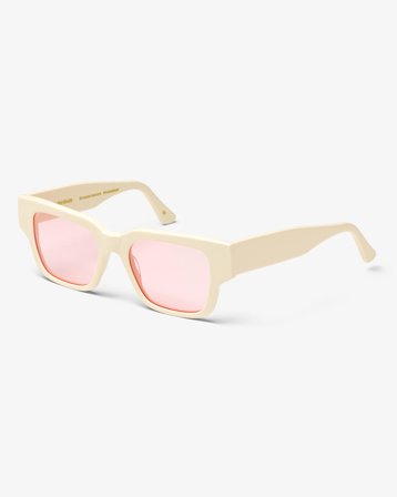 Sunglass 02 - Ivory White Solid - Light Pink - One Size