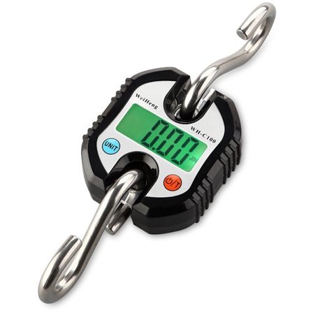Bagagevægt, Kuffertvægt, Hængevægt, Vejekrog, Digital Køkkenvægt, Kranvægt, 150KG Kuffertvægt Digital med Krog, Sort