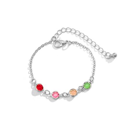 Mode Färgglada Kristallarmband Vintage Simple Armband Char