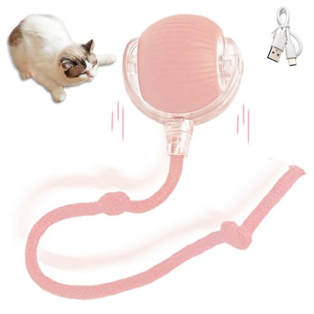 Smart Interaktivt Kattelegetøj Rullende Genopladelig Automatisk Katte-drillebold Til Katte Og Killinger M1e8 Pink 1 stk