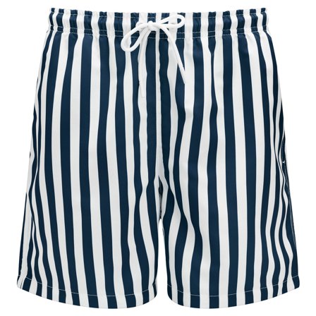Bañador de rayas azul marino y blanco para hombres - Bañadores