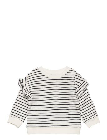 Ruffled Striped Sweatshirt Mango Patterned