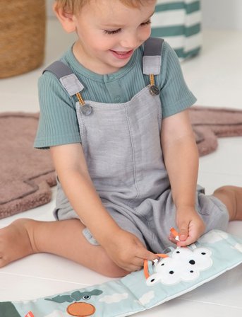 Done by Deer Fold-Out Soft Book Croco Green - Multi/patterned - 90X 14X 1.2CM