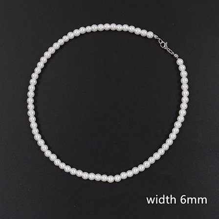 2022 New Trendy Imitation Pearl Necklace Men Temperament Simple Handma