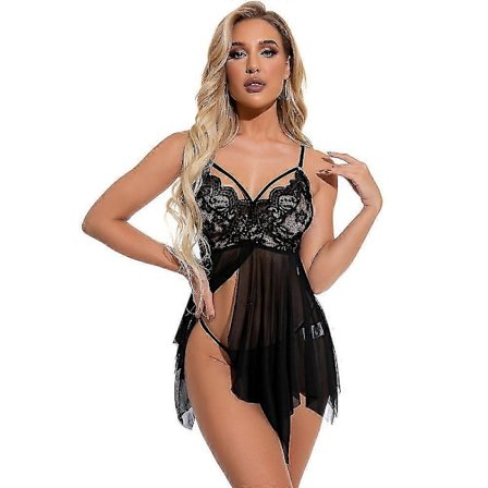 Dame Sexy Gjennomsiktig Blonde Babydoll Undertøy Stropp Nattkjole Stringsett Undertøy-Perfekt