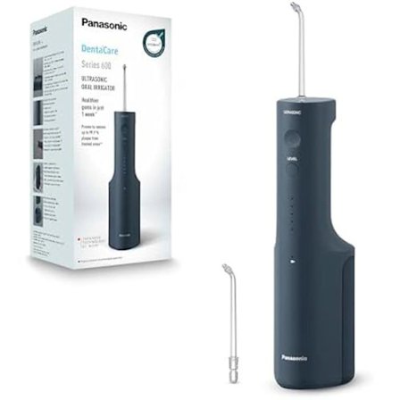 Panasonic Serie 600 Ultrasonic Dental Water Flosser EW-DJ66-A303, Oral Irrigator, 200ml, IPX7, 2 standardspidser, 5 indstillinger