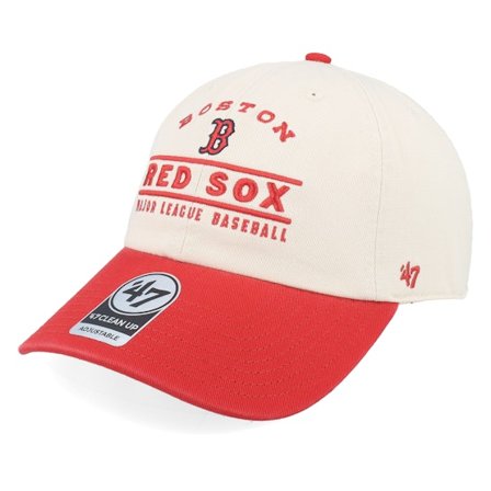 47 Brand - Beis unconstructed Gorra - Boston Red Sox Windham Clean Up Natural/Red Dad Cap @ Hatstore