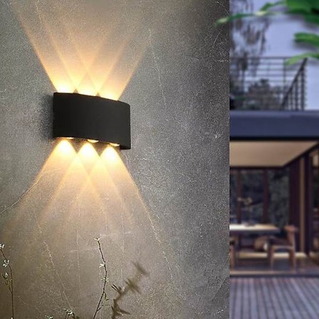 Moderne vegglampe LED vegglampe vegglampe opp ned vanntett aluminium Lche-vegger LED innendørs utendørs for bad veranda soverom seng Coul