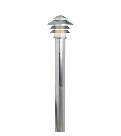 Westal Alefors Pullert 1250 mm, 27, med fotplate Galv/Sølv, Belysning