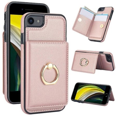 IPhone 7 Plus/IPhone 8 Plus Skal Med Korthållare, Militärklassat Fallskydd, Tåligt Stötsäkert Skydd - Lila [DB]