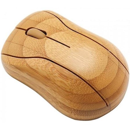 Trådlös optisk bambumus med USB mottagare kompatibel med bärbar dator, pc, bärbar dator, dator, Macbook Gul