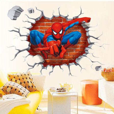 Veggdekor-klistremerke for tenåringer med Spiderman inspirert av klassisk Marv