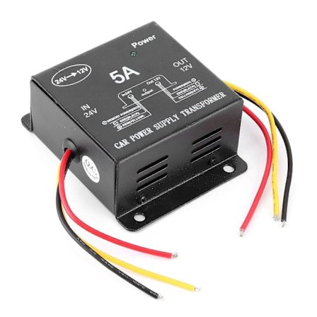 5A Strömomvandlare 24V till 12V Buck Transformator för Lastbil Husbil Yacht Audio Navigation Ombyggnad