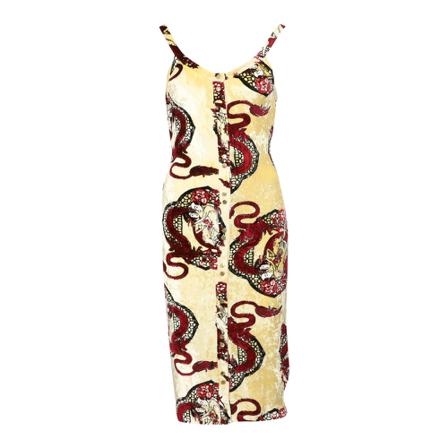 Paco Rabanne, Printed Midi Dress Beige, Dames, Maat:L