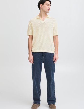 Casual Friday Cfeaston Ss Structured Polo Knit - Cream - L