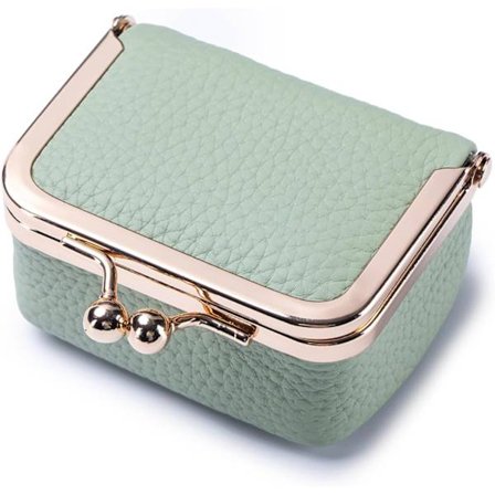 1 stk. Mini smykkeæske i ægte læder - Vintage-inspireret rejsesmykkeorganisator med kyslås, kompakt ringæske til kvinder, perfekt til øreringe, R