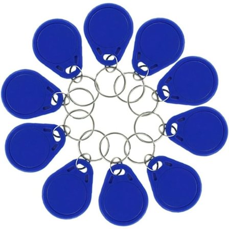 RFID Keyfob NFC Smart Nøgle Tag RFID Kort Adgangskontrol Keyfobs Proximity 13.56MHz MF Classic 1k IC S50 Token Skrivebeskyttet (10 stk., blå)