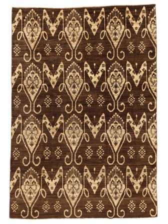 Noué À La Main Ziegler Moderne Tapis 162X235 De Laine Noir/Marron