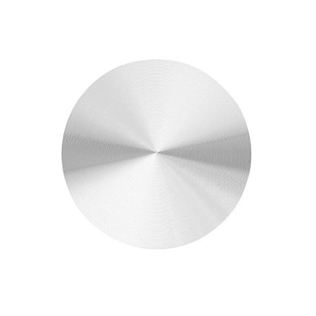 Bordbenadapter for glassplate, aluminium, rund, 50X8 mm, sølv