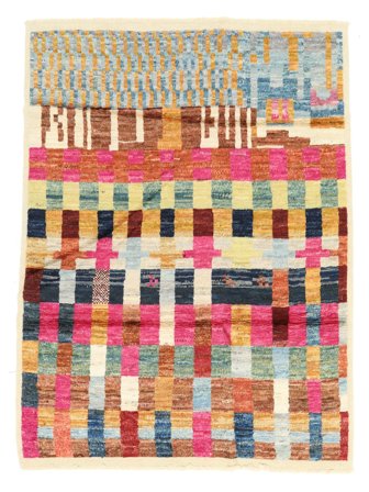 Berber Colourful Vloerkleed Modern Geel/Rood (Wol, Afghanistan)