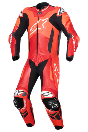 Tuta in Pelle Alpinestars GP Plus V4 Sprint Fluo Rosso/Bianco 54