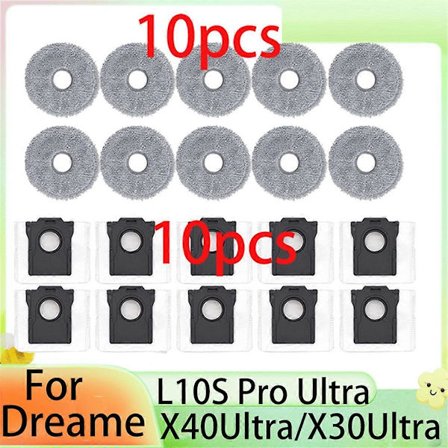 20 ST Moppdukar Dammpåsar för Dreame X40 Ultra X30 Ultra L40 Ultra