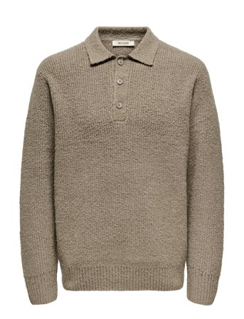 ONLY & SONS | Onsdale Rlx Ls Polo Knit Noos | L